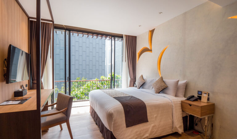 Megha Deluxe Room with king bed and private balcony at The Yana Villas Hua Hin
